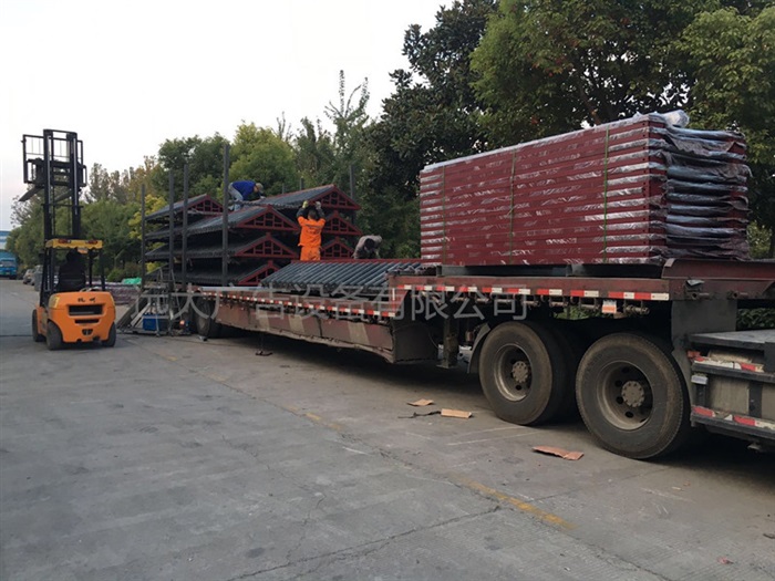 四川仿古候車亭第六車發貨